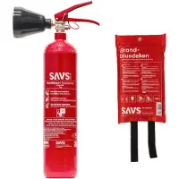 SAVS Brandblus box – CO2 blusser + Blusdeken – M