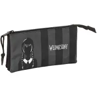 Wednesday Pennenetui met 3 vakken Wednesday Zwart 22 x 12 x 3 cm