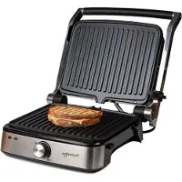 Safecourt Kitchen Contactgrill - CG200 - Compact - Uitneembare Platen - PFAS-vrij - Zilver