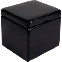 MCW Kruk Zitkubus Opbergdoos Onex, met deksel, leer + kunstleer, 45x44x44cm MVG ~ zwart