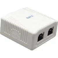 Gembird RJ45 wandcontactdoos | UTP (2x RJ45, Cat6, Horizontaal, Opbouw)