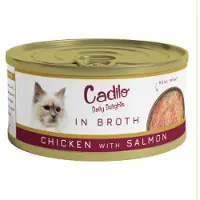 Cadilo Daily Delights - kip met zalm in bouillon - natvoer kat (70 g) 2 verpakkingen (12 x 70g)