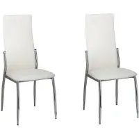 vidaXL Eetkamerstoelen golvende rugleuning kunstleer wit 2 st online kopen