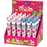 Centrum 24 balpennen 10 kleuren unicorn 80260.