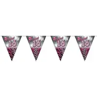 Folat 3x roze slingers vlaggenlijnen 16 jaar 10 meter - Vlaggenlijnen