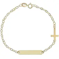 SKY Baby/Kinder Plaatarmbandje Kruis 14K Goud