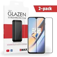 BMAX 2-pack OnePlus 6T Glazen Screenprotector - Full cover