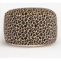Sissy-Boy Bruine Poef Met Leopard Patroon