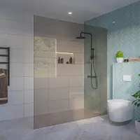 FortiFura Galeria Inloopdouche - rook glas - 180x200cm - 8mm - nano - blind inbouw profiel SW797943 SW1102415