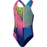 Speedo END+ Digital Placement Splashback Badpak Meisjes Roze - Blauw - Limegroen - Oranje 152