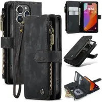 CASEME Hoesje - Geschikt voor iPhone 16 Pro Hoesje - C30 Book Case met Portemonnee - Zwart