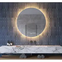 Schaere Ronde badkamerspiegel met indirecte verlichting, verwarming, instelbare lichtkleur en dimfunctie 100x100 cm