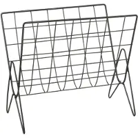 Atmosphera Lectuurbak Denver - voor tijdschriften/kranten/boek - zwart - metaal - 35 x 18 x 31 cm - naast bank/stoel - verhoogd
