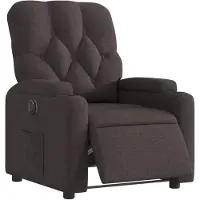 vidaXL Fauteuil verstelbaar elektrisch stof donkerbruin