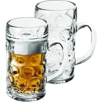 SANTEX 2x Bierfeest glazen/pullen 0,5 liter/halve liter van onbreekbaar kunststof - Bierglazen