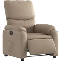 vidaXL Fauteuil verstelbaar elektrisch kunstleer cappuccinokleurig