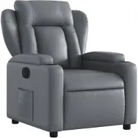 vidaXL Fauteuil verstelbaar elektrisch kunstleer grijs