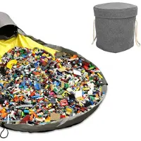 Kruzzel Multifunctioneel Opbergkleed - Speelgoed Organizer - Speelmat - opbergmand voor Kinderen - Geel