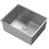 ML-Design Inbouwspoelbak 50x40 cm zilver met roestvrij stalen afvoer en overloop ML design