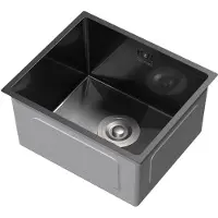 ML-Design Inbouwspoelbak 34x40 cm antraciet met roestvrijstalen afvoer en overloop ML design