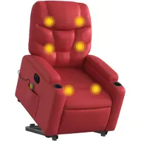 vidaXL Sta-op-massagestoel elektrisch kunstleer rood