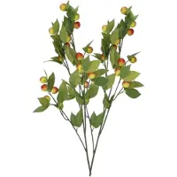 DK Design Kunstbloem fruit tak met appels - 2x - 90 cm - rood/groen - Kunst zijdebloemen