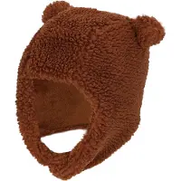 Sarlini - Baby muts winter - Teddy Wol - 6/12 M - Midden Bruin