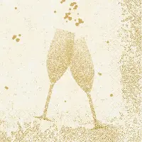 Duni servetten - goud/creme - 50 stuks - 33*33 cm - champagne glas