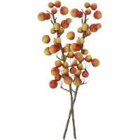 DK Design Kunstbloem fruit tak met appels - 2x - 66 cm - rood/groen - Kunst zijdebloemen - herfst takken