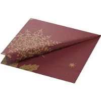 Duni kerst servetten - rood/goud - 33*33 - 50 stuks