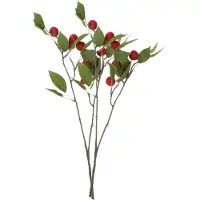 DK Design Kunstbloem fruit tak met appels - 2x - 76 cm - rood - Kunst zijdebloemen