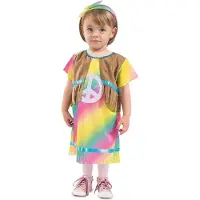 Witbaard Verkleedjurk Hippie Meisjes Polyester 3-delig Mt 68/80