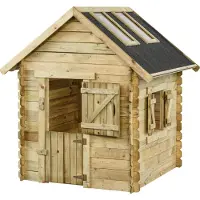 Intergard Houten speelhuisje grenen Lodewijk met dakramen 120x120x160cm