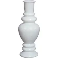 Ideas 4 Seasons Kaarsen kandelaar Venice - gekleurd glas - ribbel wit - D5,7 x H15 cm