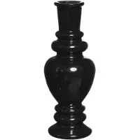 Ideas 4 Seasons Kaarsen kandelaar Venice - gekleurd glas - transparant zwart - D5,7 x H15 cm