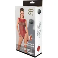 Guilty Pleasure - Printed datex body met gestreept patroon - Rood