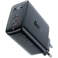 Acefast A29 GaN-wandlader met twee USB-C PD-poorten, 50W, zwart