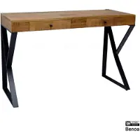 MD Interior Skula mangohouten bureau 120cm met 2 lades