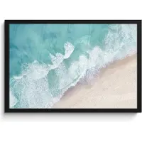 PosterMonkey Poster in lijst - Fotolijst 60x40 cm - Posters - Strand - Zee - Natuur - Zomer - Posterlijst zwart - Wanddecoratie badkamer - Muurdecoratie WC - Decoratieve accessoires - Toilet muur decoratie