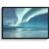 PosterMonkey Poster in lijst - Fotolijst 120x80 cm - Posters - Noorderlicht - Strand - Aurora - Natuur - Posterlijst zwart - Decoratie - Wanddecoratie woonkamer - Muurdecoratie slaapkamer