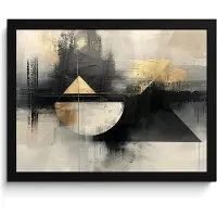 PosterMonkey Poster in lijst - Fotolijst 40x30 cm - Posters - Abstract - Zwart - Verf - Modern - Posterlijst zwart - Decoratie - Wanddecoratie woonkamer - Muurdecoratie slaapkamer