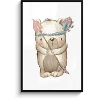 PosterMonkey Poster in lijst - Fotolijst 80x120 cm - Posters - Beer - Dier - Bosdieren - Posterlijst zwart - Kamer decoratie - Wanddecoratie kinderkamer - Muurdecoratie babykamer