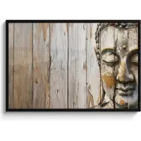 PosterMonkey Poster in lijst - Fotolijst 120x80 cm - Posters - Boeddha - Houtlook - Modern - Industrieel - Posterlijst zwart - Decoratie - Wanddecoratie woonkamer - Muurdecoratie slaapkamer