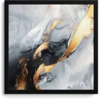 PosterMonkey Poster in lijst - Fotolijst 40x40 cm - Posters - Abstract - Goud - Verf - Aesthetic - Art - Posterlijst zwart - Decoratie - Wanddecoratie woonkamer - Muurdecoratie slaapkamer