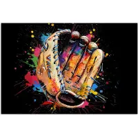 PosterMonkey Poster 60x40 cm - Graffiti - Sport - Baseball - Honkbal - Posters - Wanddecoratie tienerkamer - Kamer decoratie voor tieners - Tiener jeugdkamer accessoires