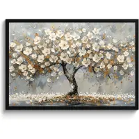 PosterMonkey Poster in lijst - Fotolijst 90x60 cm - Posters - Boom - Goud - Bloemen - Abstract - Kunst - Posterlijst zwart - Decoratie - Wanddecoratie woonkamer - Muurdecoratie slaapkamer