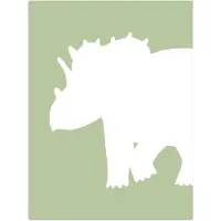 PosterMonkey Poster 60x80 cm - Dino - Triceratops - Dinosaurus - Groen - Posters - Kamer decoratie accessoires - Wanddecoratie kinderkamer - Muurdecoratie babykamer