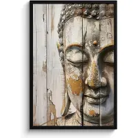 PosterMonkey Poster in lijst - Fotolijst 60x90 cm - Posters - Boeddha - Houtlook - Modern - Industrieel - Posterlijst zwart - Decoratie - Wanddecoratie woonkamer - Muurdecoratie slaapkamer