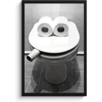 PosterMonkey Poster in lijst - Fotolijst 40x60 cm - Posters - WC - Bril - Grappig - Toilet - Posterlijst zwart - Wanddecoratie badkamer - Muurdecoratie WC - Decoratieve accessoires - Toilet muur decoratie