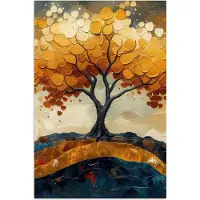 PosterMonkey Poster 60x90 cm - Boom - Natuur - Goud - Modern - Posters - Kamer decoratie - Wanddecoratie woonkamer - Muurdecoratie slaapkamer